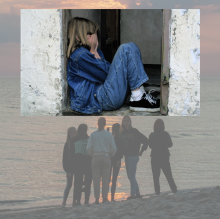 Sad child, image of social event